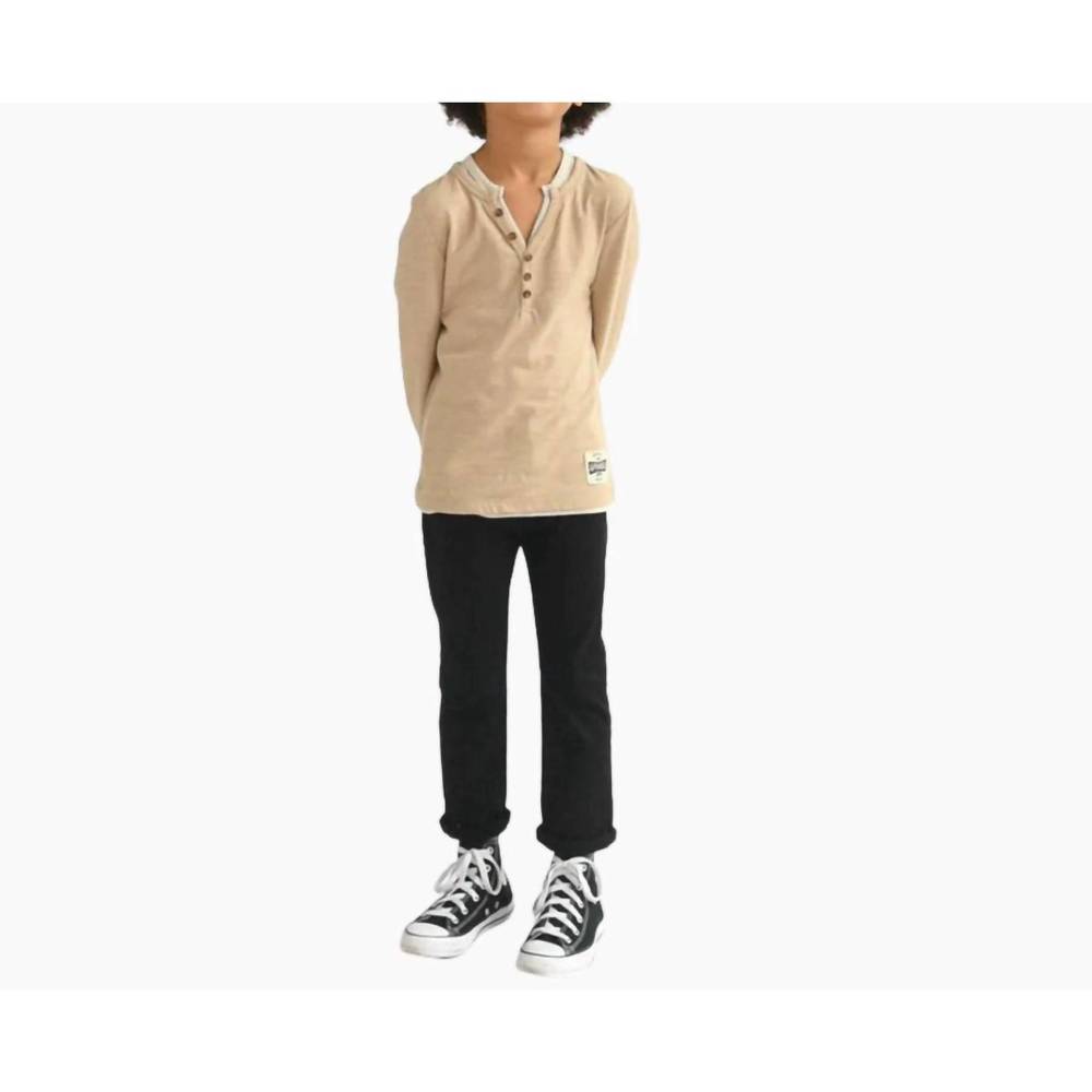 NEW APPAMAN boy's skinny twill pant in vintage black